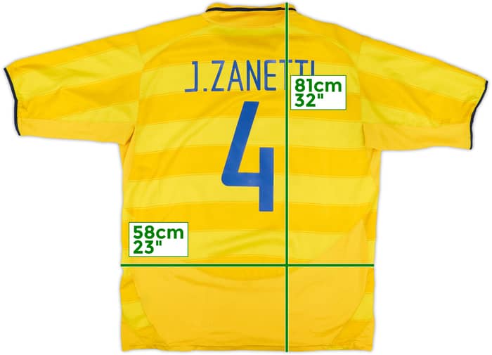 2003-04 Inter Milan Away Shirt J.Zanetti #4 - 6/10 - (XL)