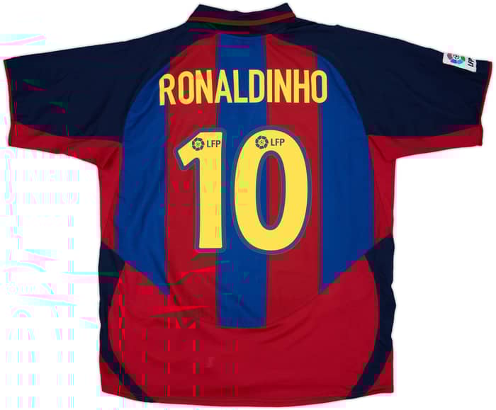 2003-04 Barcelona Home Shirt Ronaldinho #10 - 8/10 - (L)