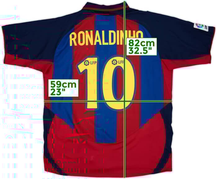 2003-04 Barcelona Home Shirt Ronaldinho #10 - 8/10 - (L)