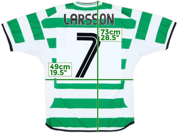2001-03 Celtic Home Shirt Larsson #7 - 6/10 - (M)