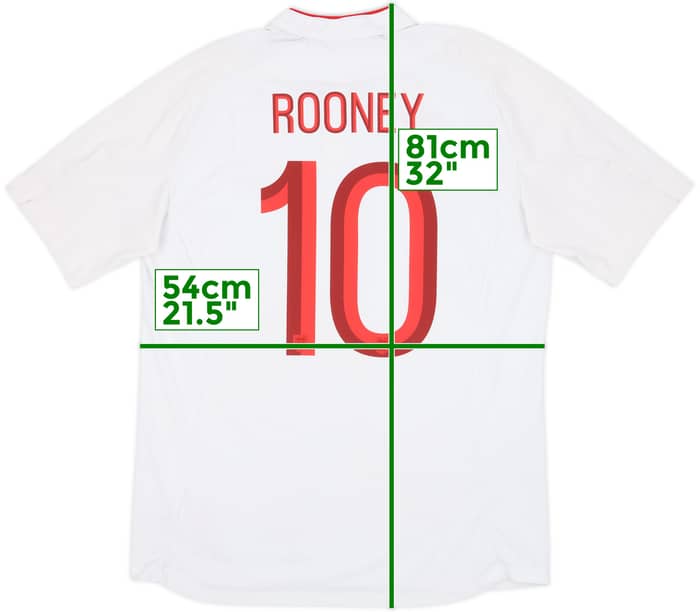 2012-13 England 'Poland/Ukraine' Home Shirt Rooney #10 - 7/10 - (L)