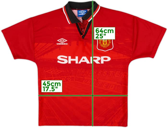 1994-96 Manchester United Home Shirt - 7/10 - (Y)