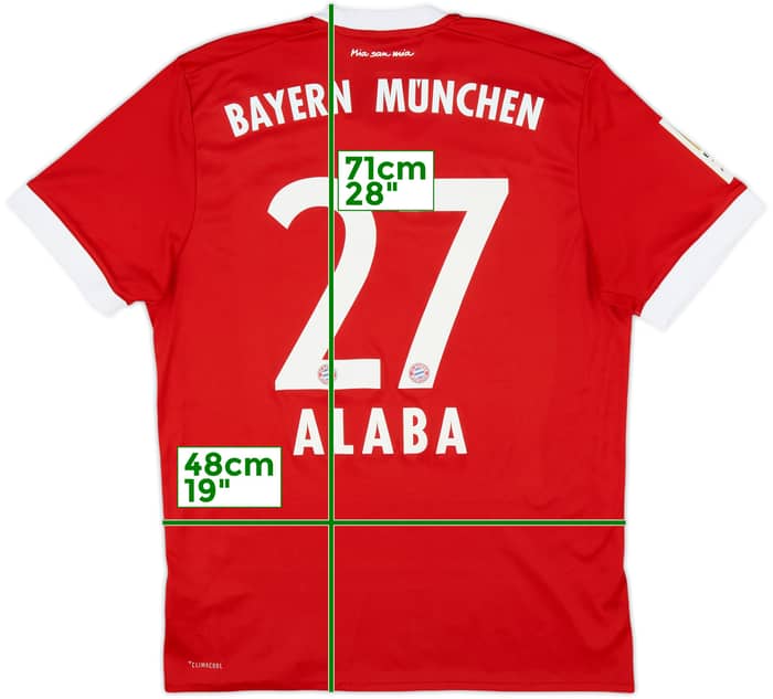 2017-18 Bayern Munich Home Shirt Alaba #27 - 7/10 - (M)