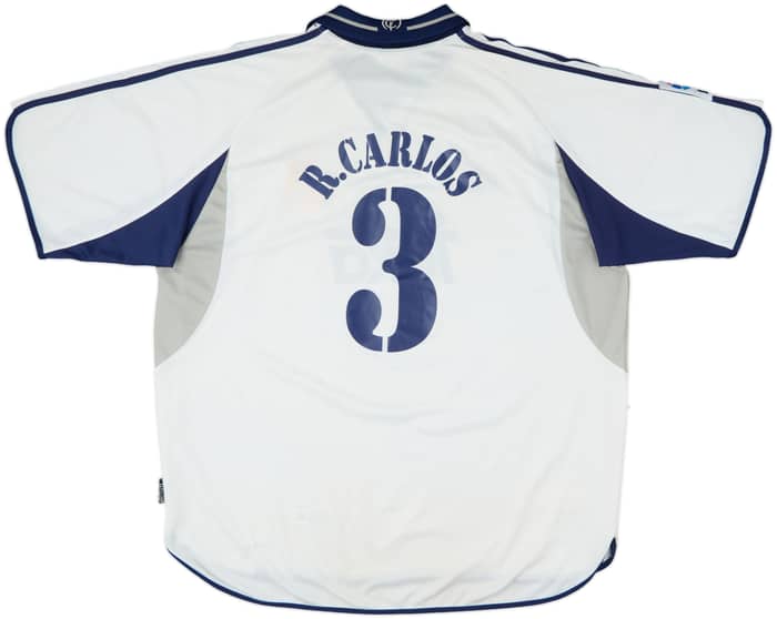 2000-01 Real Madrid Home Shirt R. Carlos #3 - 5/10 - (XL)