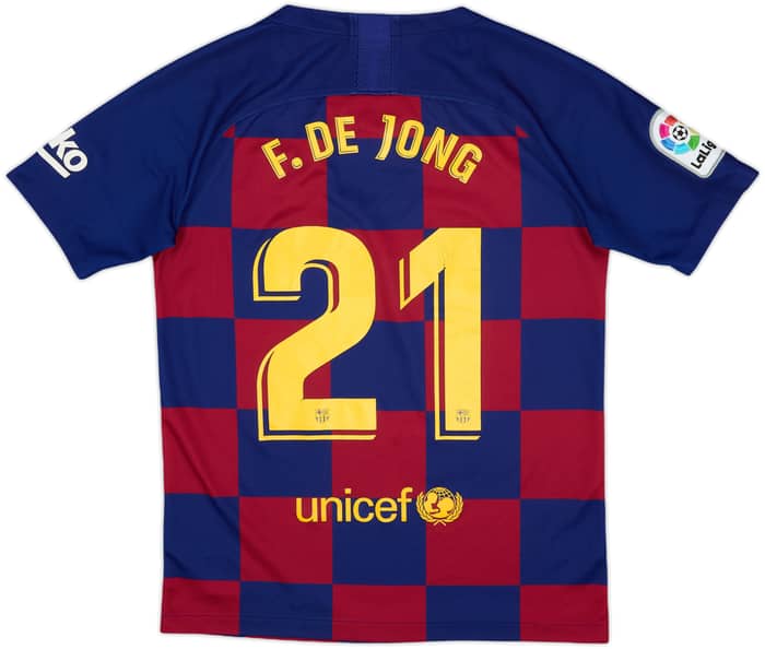 2019-20 Barcelona Home Shirt F . De Jong #21 - 6/10 - (L.Boys)