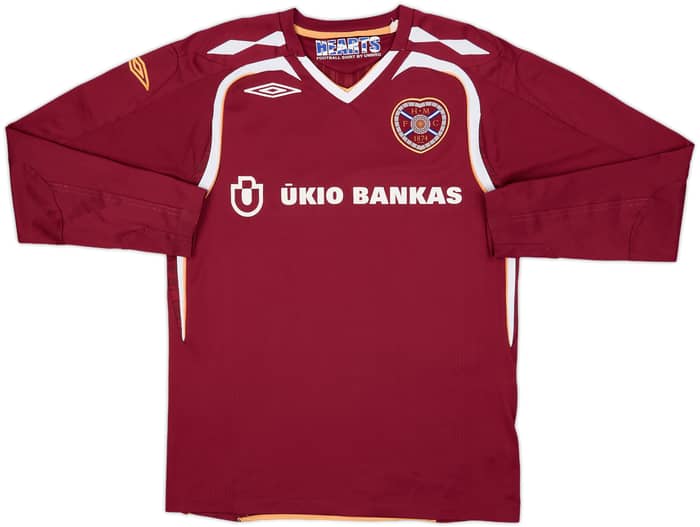 2007-08 Hearts Home L/S Shirt Kingston #10 - 7/10 - (S)