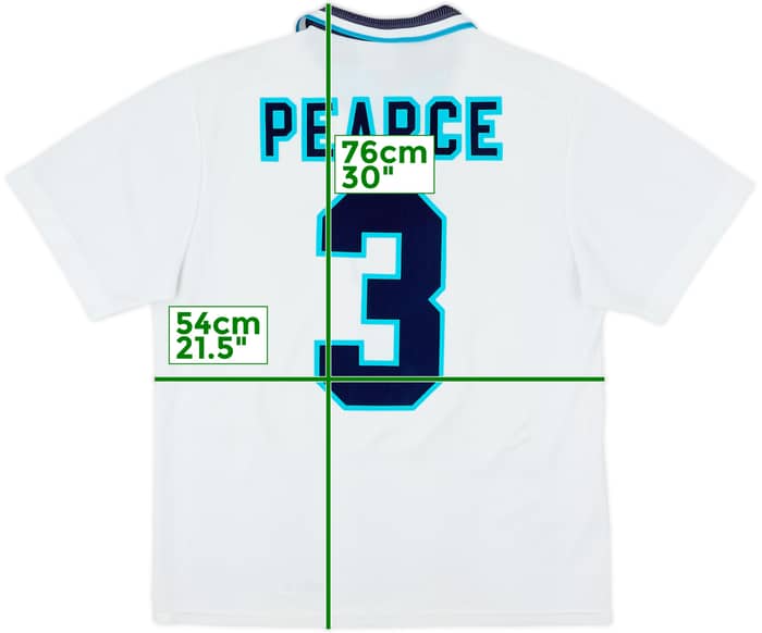 1995-97 England Home Shirt Pearce #3 - 8/10 - (L)