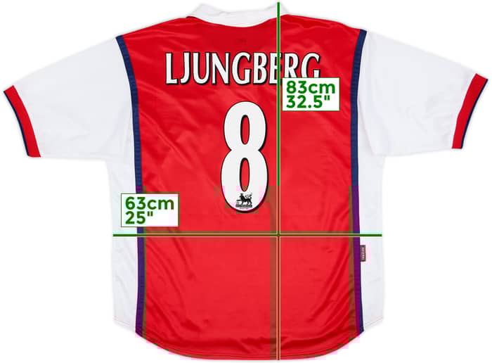 1998-99 Arsenal Home Shirt Ljungberg #8 - 10/10 - (XL)