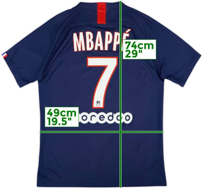 2019-20 Paris Saint-Germain Home Shirt Mbappe #7 - 8/10 - (M)