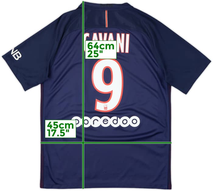 2016-17 Paris Saint-Germain Home Shirt Cavani #9 - 7/10 - (M)