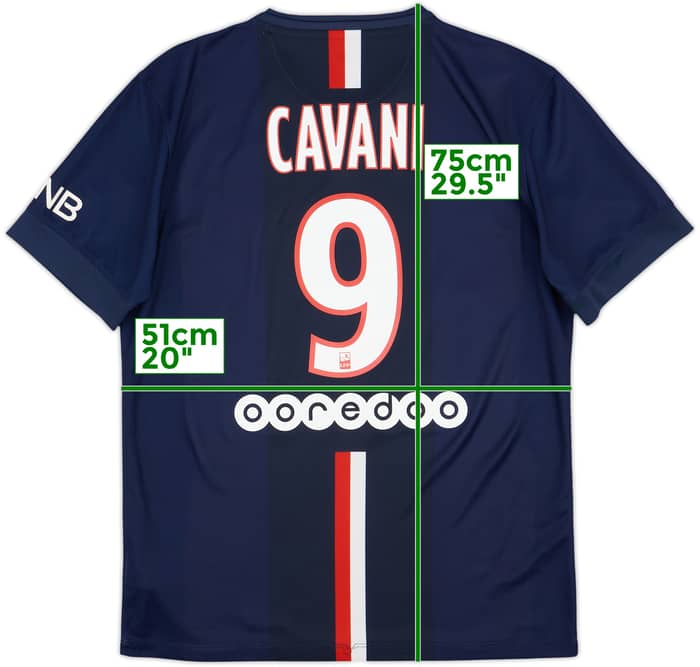 2014-15 Paris Saint-Germain Home Shirt Cavani #9 - 8/10 - (M)