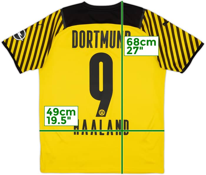 2021-22 Borussia Dortmund Home Shirt Haaland #9 - 9/10 - (XL.Boys)
