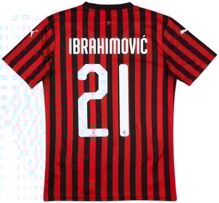 2019-20 AC Milan Home Shirt Ibrahimovic #21 - 6/10 - (S)