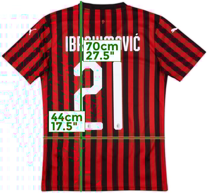 2019-20 AC Milan Home Shirt Ibrahimovic #21 - 6/10 - (S)