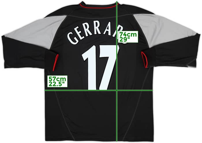 2002-04 Liverpool Away L/S Shirt Gerrard #17 - 10/10 - (L)