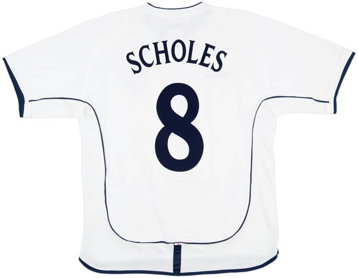 2001-03 England Home Shirt Scholes #8 - 6/10 - (L)