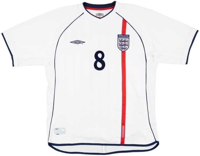 2001-03 England Home Shirt Scholes #8 - 6/10 - (L)