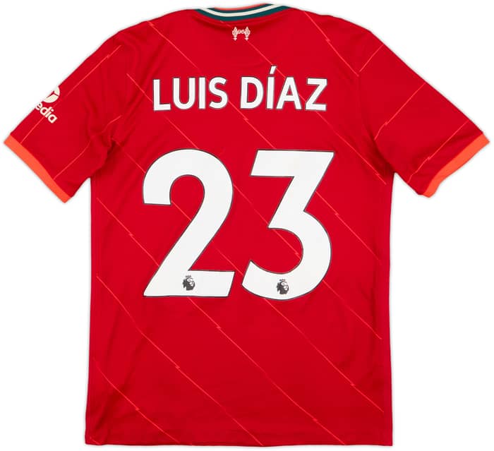 2021-22 Liverpool Home Shirt Luis Diaz #23 - 6/10 - (XL.Boys)