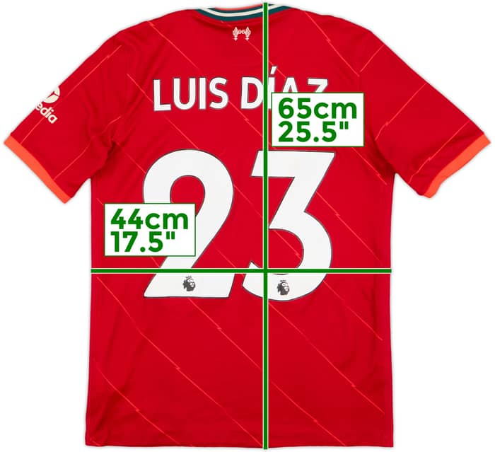 2021-22 Liverpool Home Shirt Luis Diaz #23 - 6/10 - (XL.Boys)