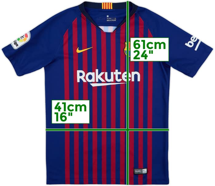 2018-19 Barcelona Home Shirt - 8/10 - (L.Boys)