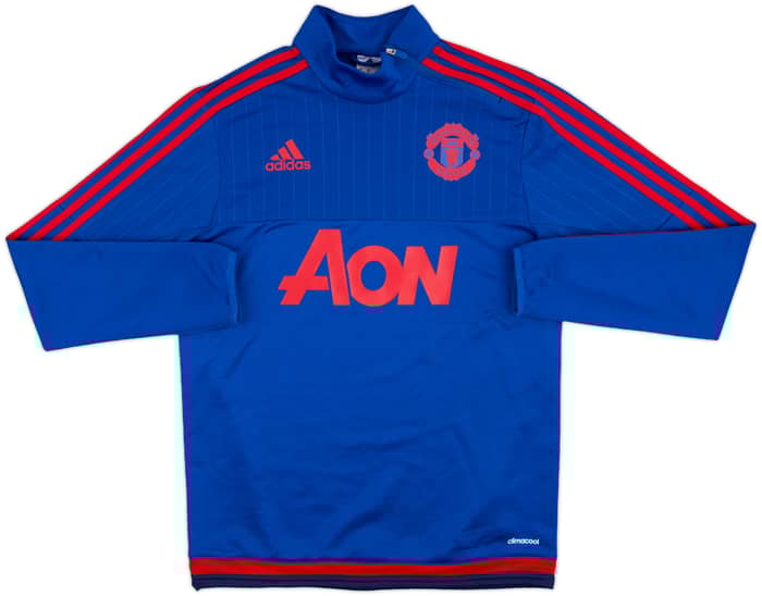 2015-16 Manchester United adidas 1/4 Zip Drill Top - 8/10 - (S)