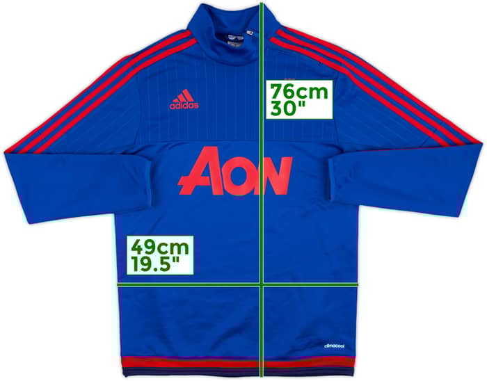 2015-16 Manchester United adidas 1/4 Zip Drill Top - 8/10 - (S)