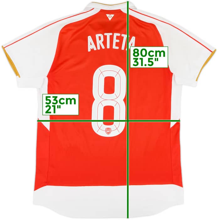 2015-16 Arsenal Home Shirt Arteta #8 - 9/10 - (L)