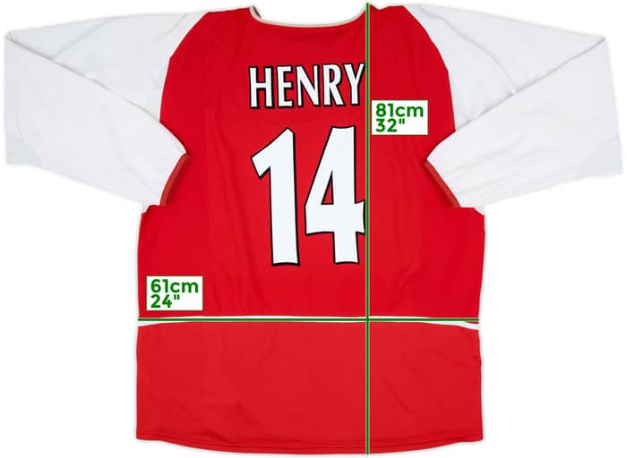 2002-04 Arsenal Home L/S Shirt Henry #14 - 7/10 - (XXL)