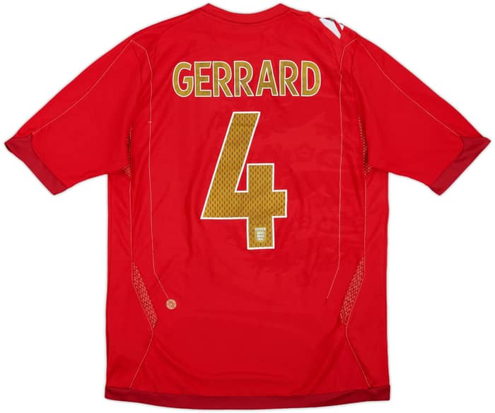 2006-08 England Away Shirt Gerrard #4 - 6/10 - (M)