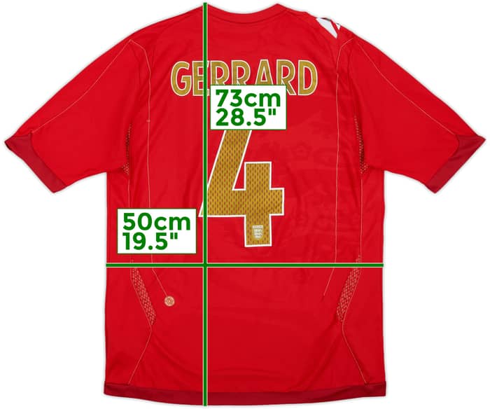 2006-08 England Away Shirt Gerrard #4 - 6/10 - (M)