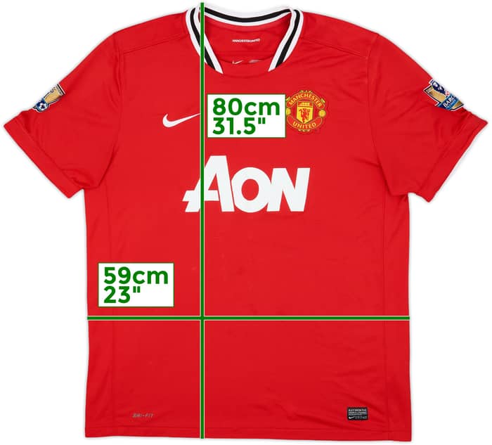2011-12 Manchester United Home Shirt Champions #19 - 8/10 - (XL)