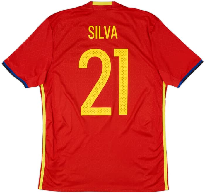 2016-17 Spain Home Shirt Silva #21 - 10/10 - (M)
