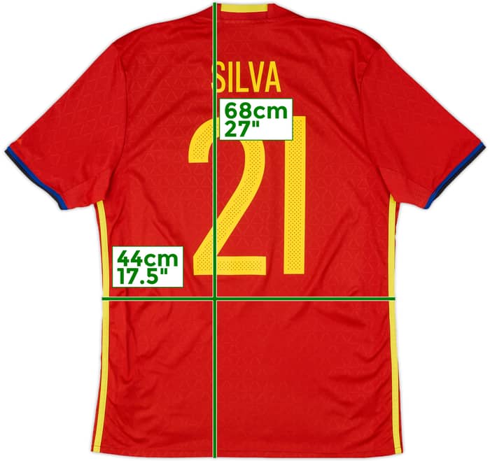 2016-17 Spain Home Shirt Silva #21 - 10/10 - (M)
