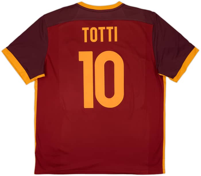 2015-16 Roma Home Shirt Totti #10 - 8/10 - (XL)
