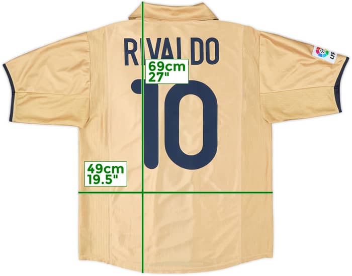 2001-03 Barcelona Away Shirt Rivaldo #10 - 8/10 - (M)