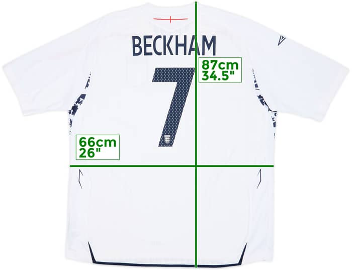 2007-09 England Home Shirt Beckham #7 - 7/10 - (3XL)