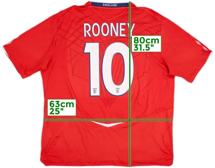 2008-10 England Away Shirt Rooney #10 - 6/10 - (3XL)