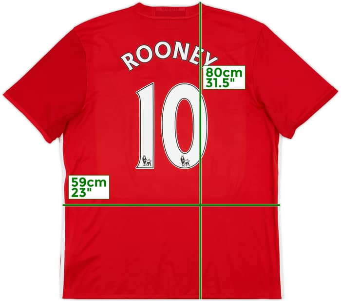 2016-17 Manchester United Home Shirt Rooney #10 - 5/10 - (XL)
