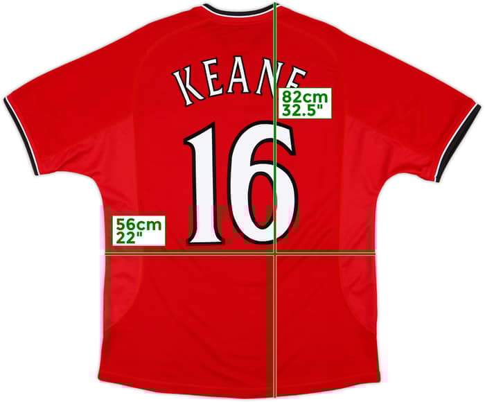 2000-02 Manchester United Home Shirt Keane #16 - 9/10 - (L)