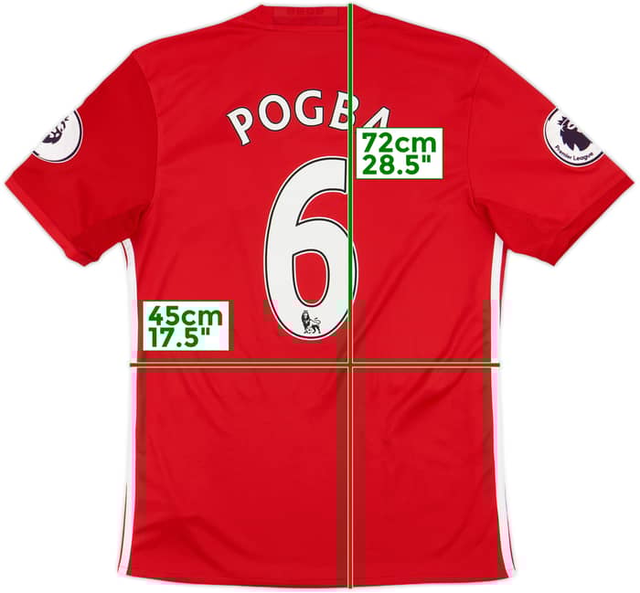 2016-17 Manchester United Home Shirt Pogba #6 - 10/10 - (S)