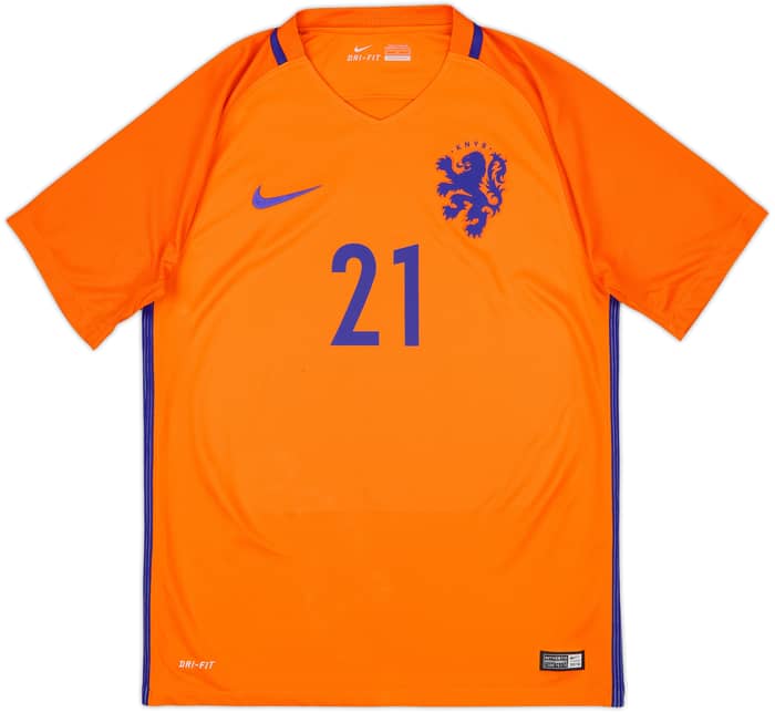 2016 Netherlands Home Shirt Huntelaar #21 - 10/10 - (M)