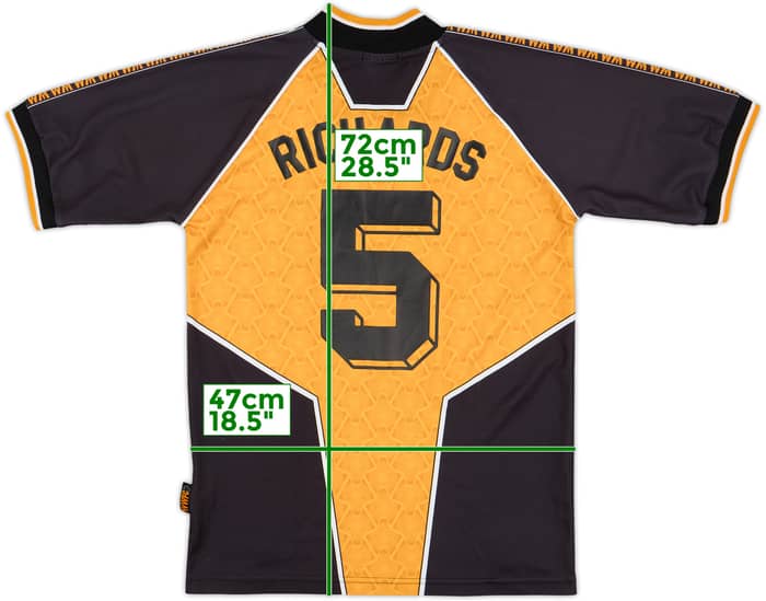 1996-98 Wolves Home Shirt Richards #5 - 8/10 - (S)
