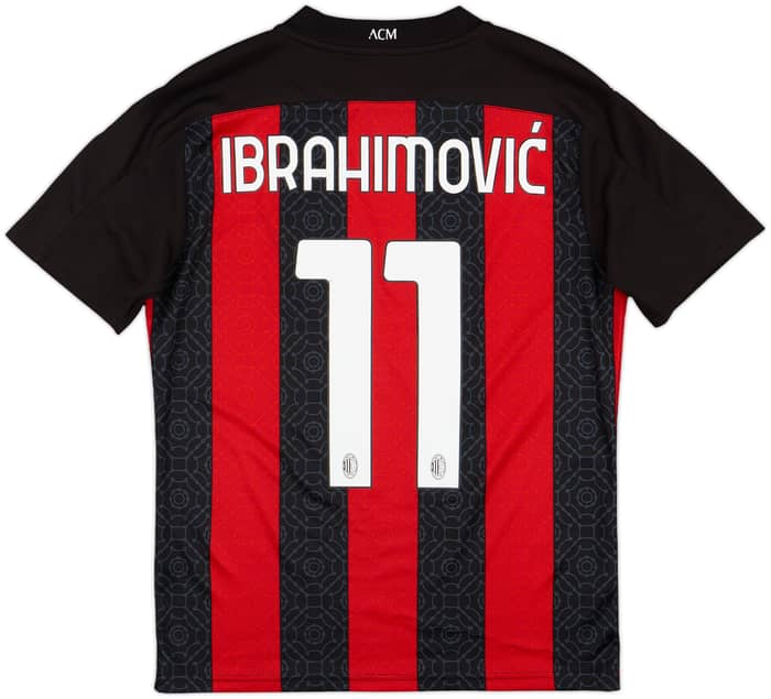 2020-21 AC Milan Home Shirt Ibrahimovic #11 - 8/10 - (S)