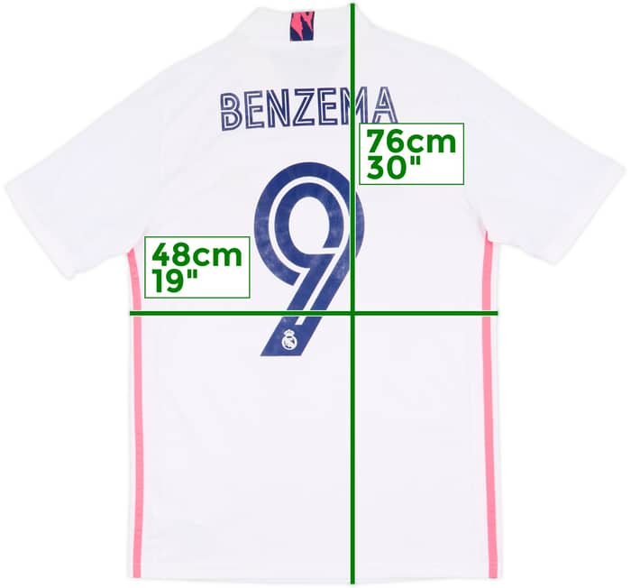 2020-21 Real Madrid Home Shirt Benzema #9 - 7/10 - (S)