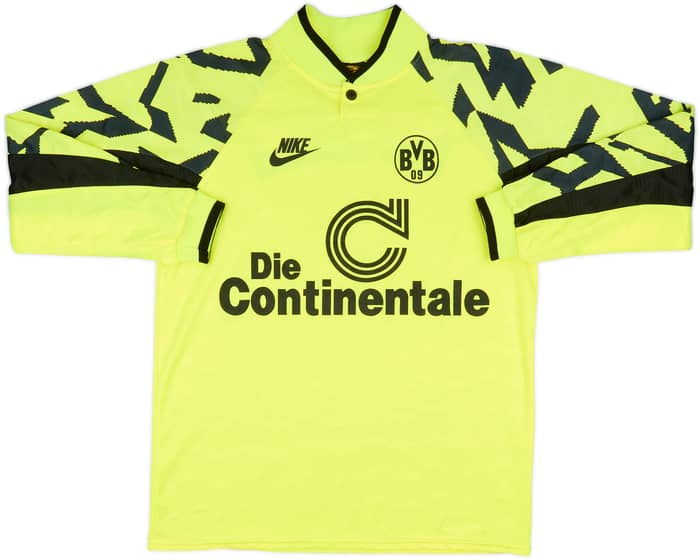 1991-92 Borussia Dortmund Home L/S Shirt - 9/10 - (M)