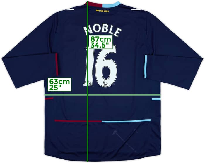2012-13 West Ham Away L/S Shirt Noble #16 - 8/10 - (XXL)