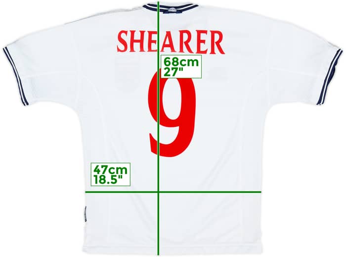 1999-01 England Home Shirt Shearer #9 - 9/10 - (M)