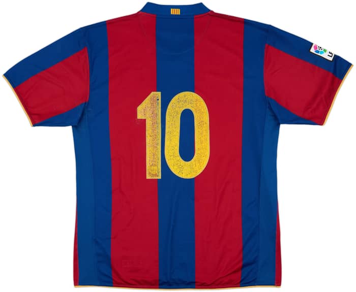 2007-08 Barcelona Home Shirt #10 - 6/10 - (XL)