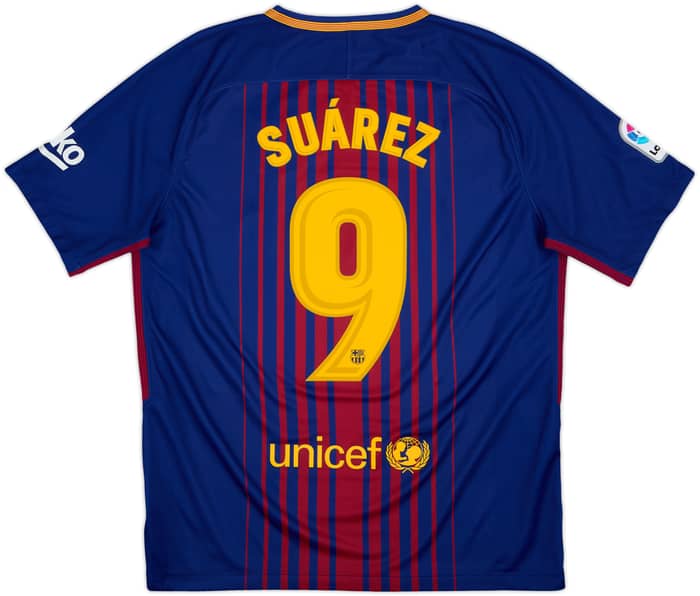 2017-18 Barcelona Home Shirt Suarez #9 - 10/10 - (L)