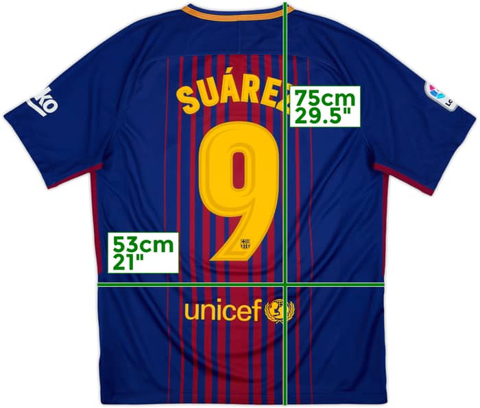 2017-18 Barcelona Home Shirt Suarez #9 - 10/10 - (L)